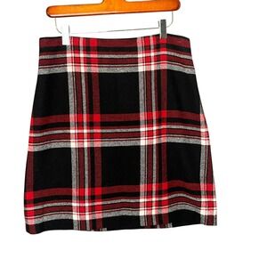Talbots Petite Tartan Plaid Mini Skirt Wool Blend Sz 8P Preppy Classic Academia